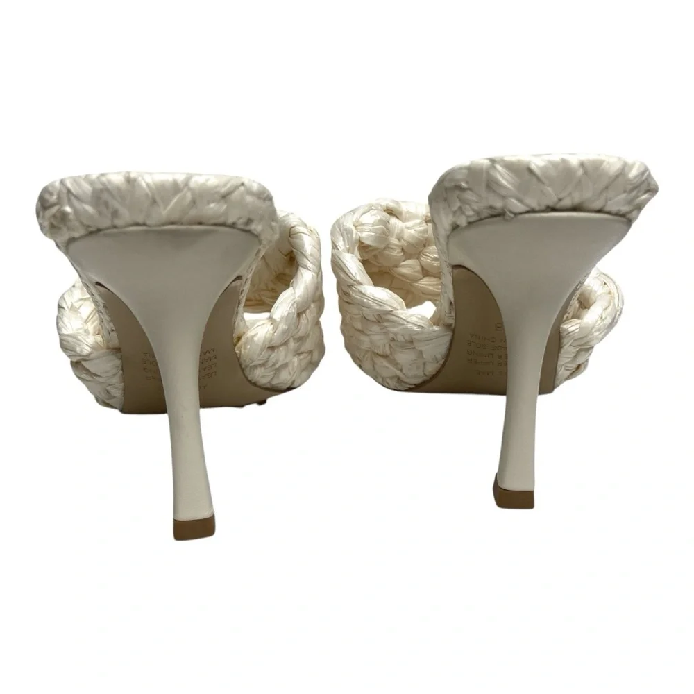 Alias Mae Woven Raffia Lennon Mule Sandal in Bone Size 38